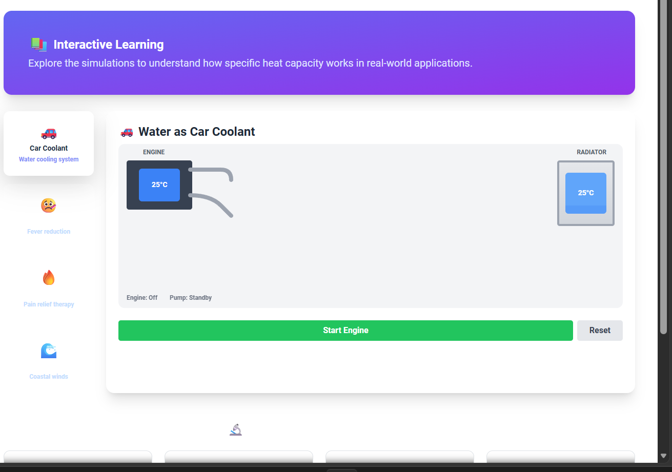 Uses of specific heat capacity