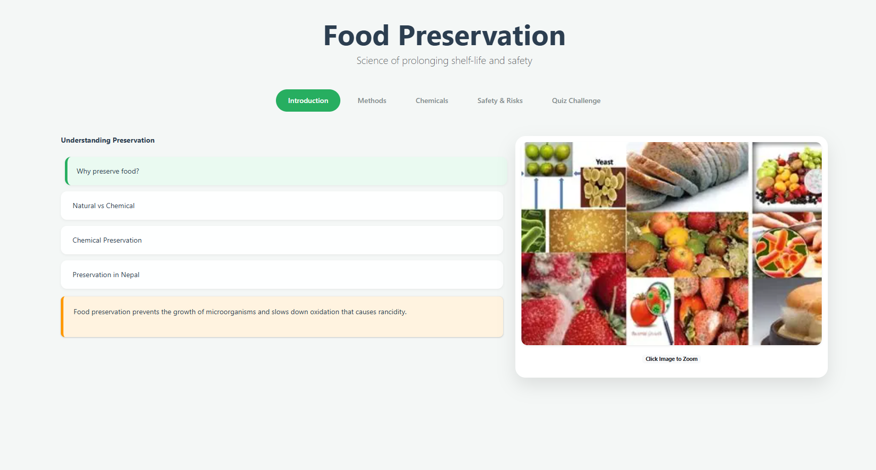 Food preservatives as inducing ripening of fruits/Artificial ripening food preservative