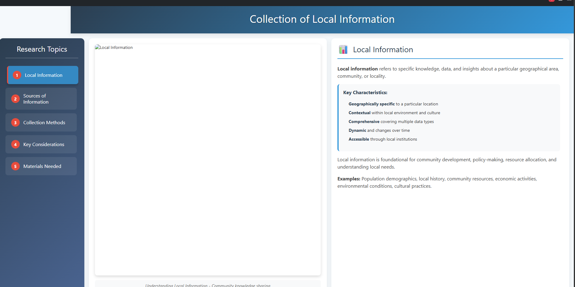 Collection of Local Informations