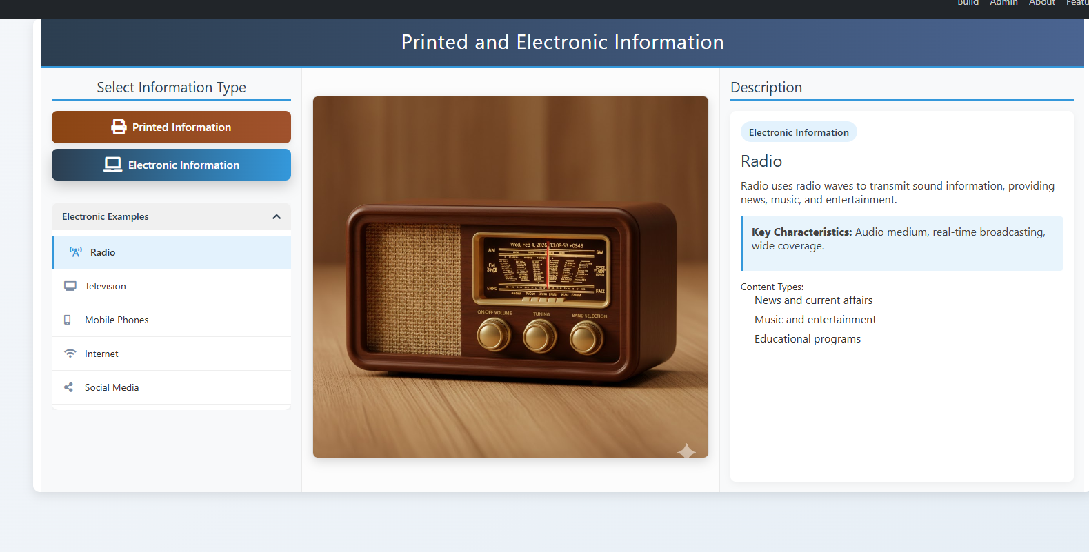 Printed and Electronic Informations