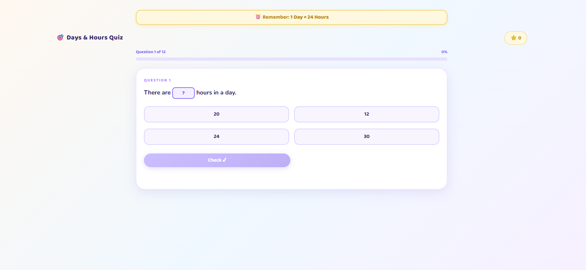 Relation between days and hours