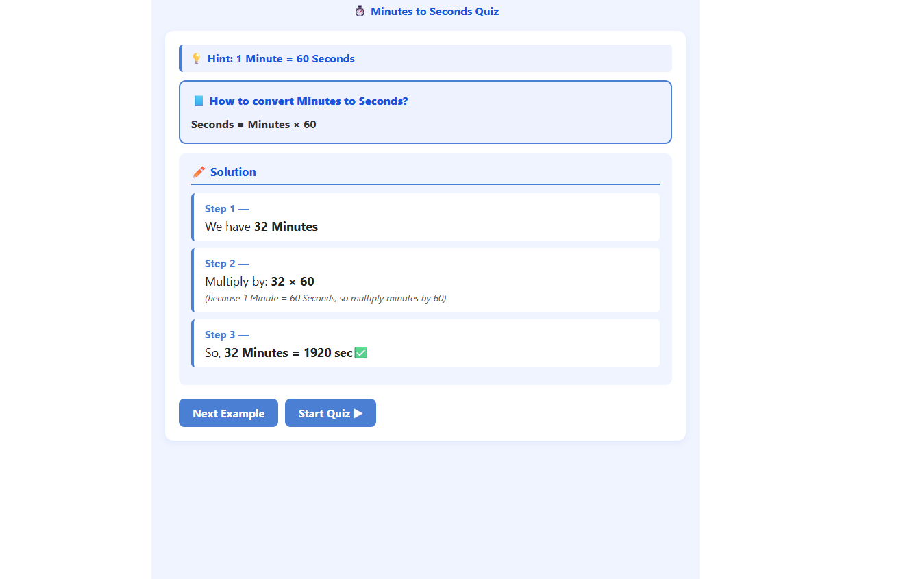 Relationship between minutes and seconds