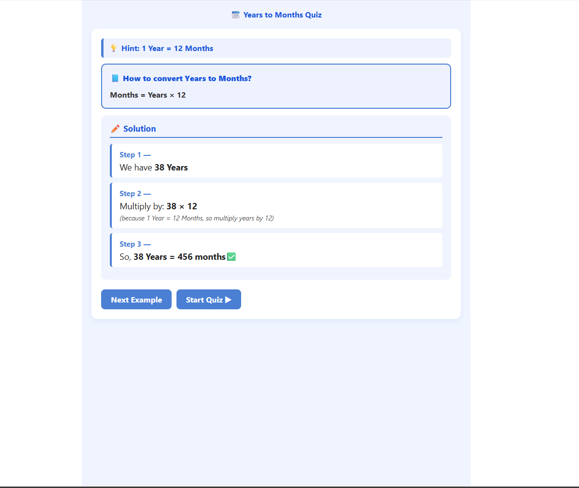 Convert years into months
