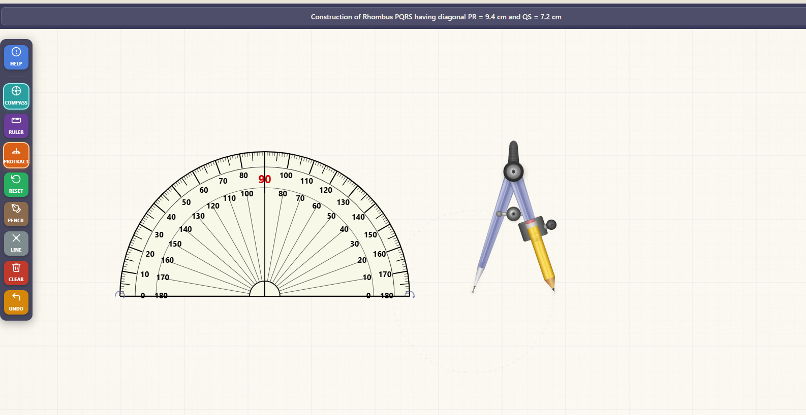 Construction of rhombus