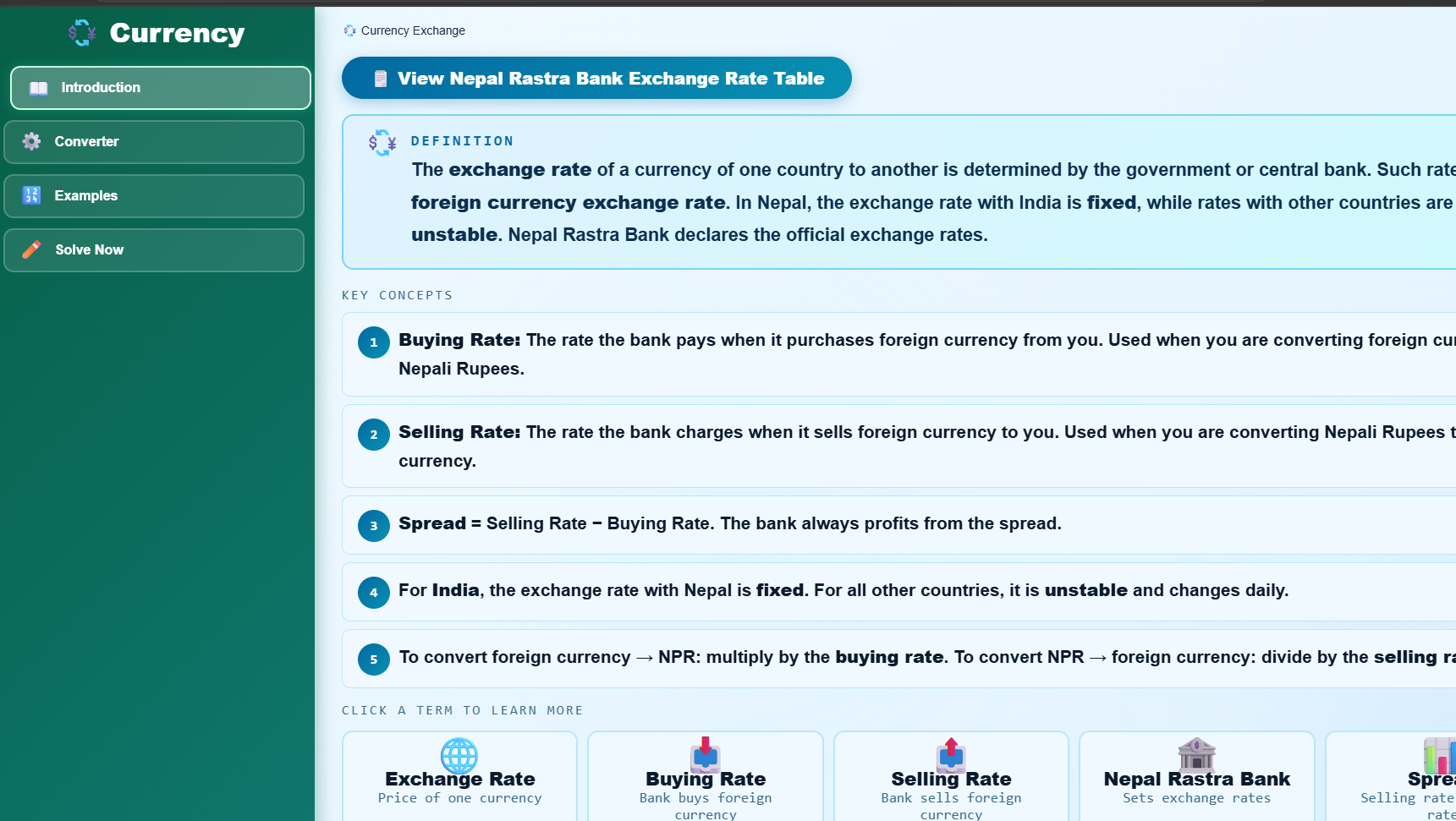 Currency and Exchange Rate