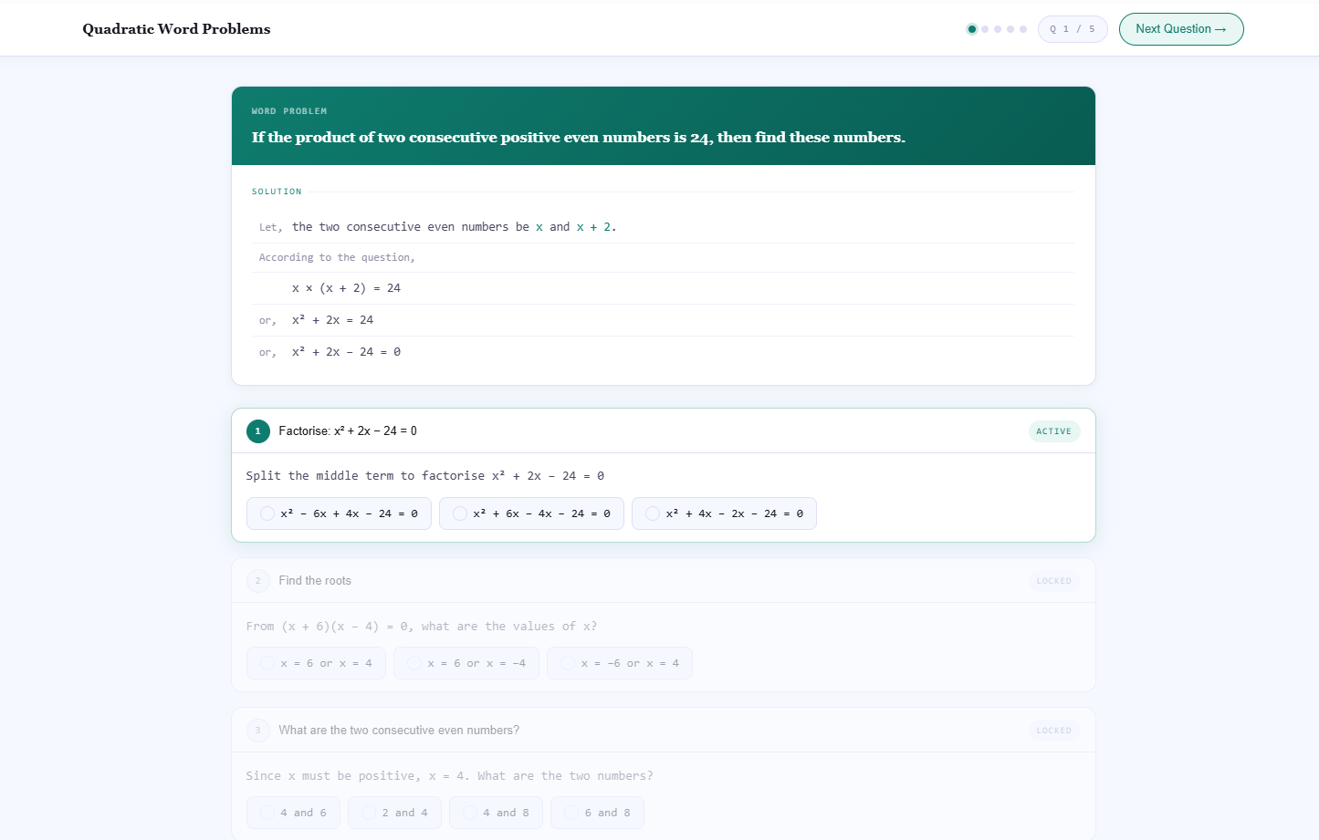 Word problems related to quadratic equation