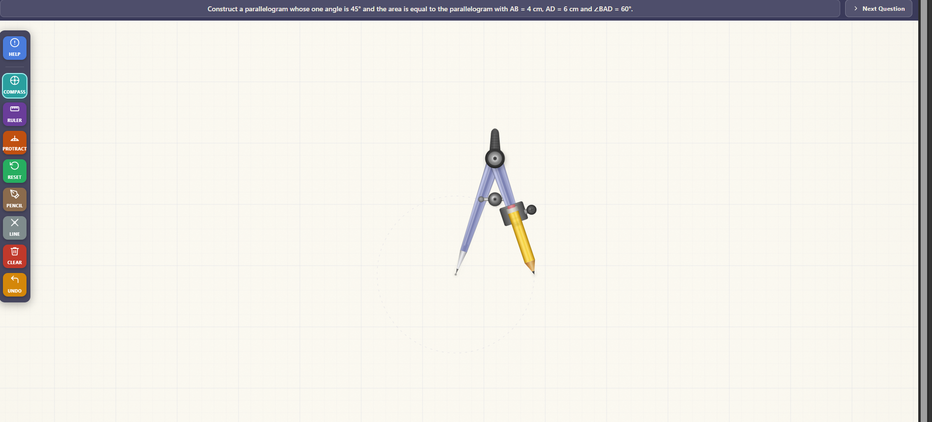 Construction of Parallelograms equal in area