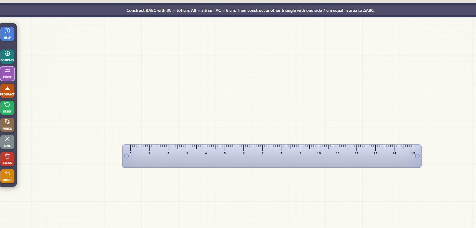 Construction of triangles equal in area