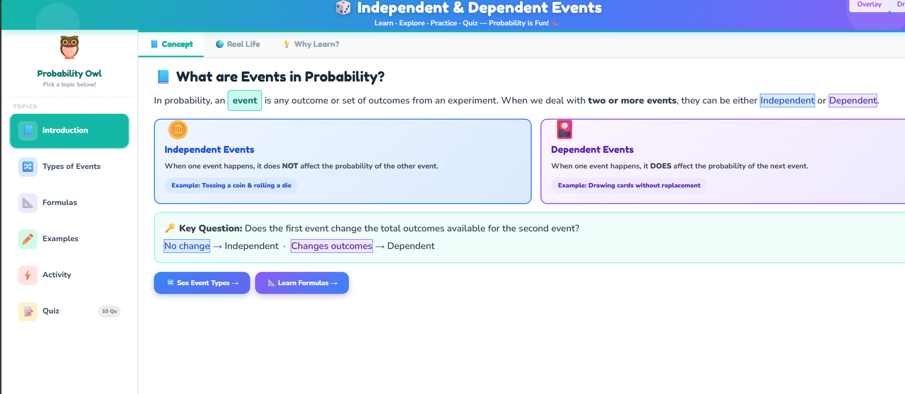 Independent and Dependent Events