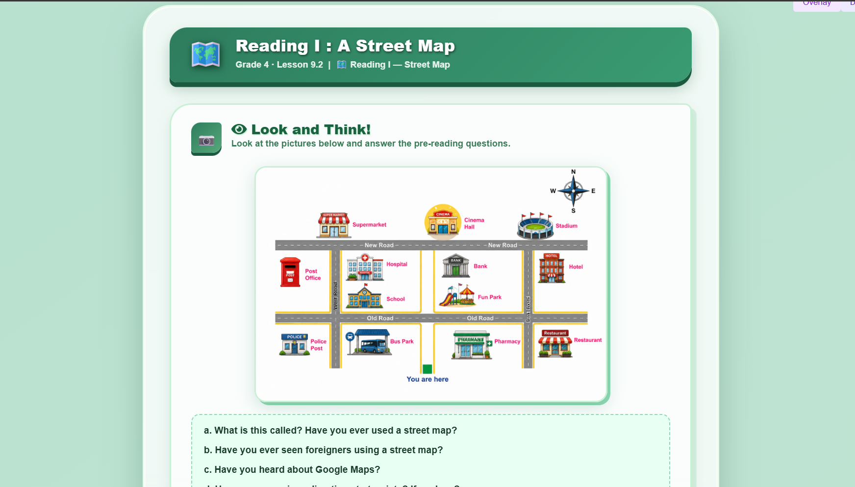 Reading I: A Street Map