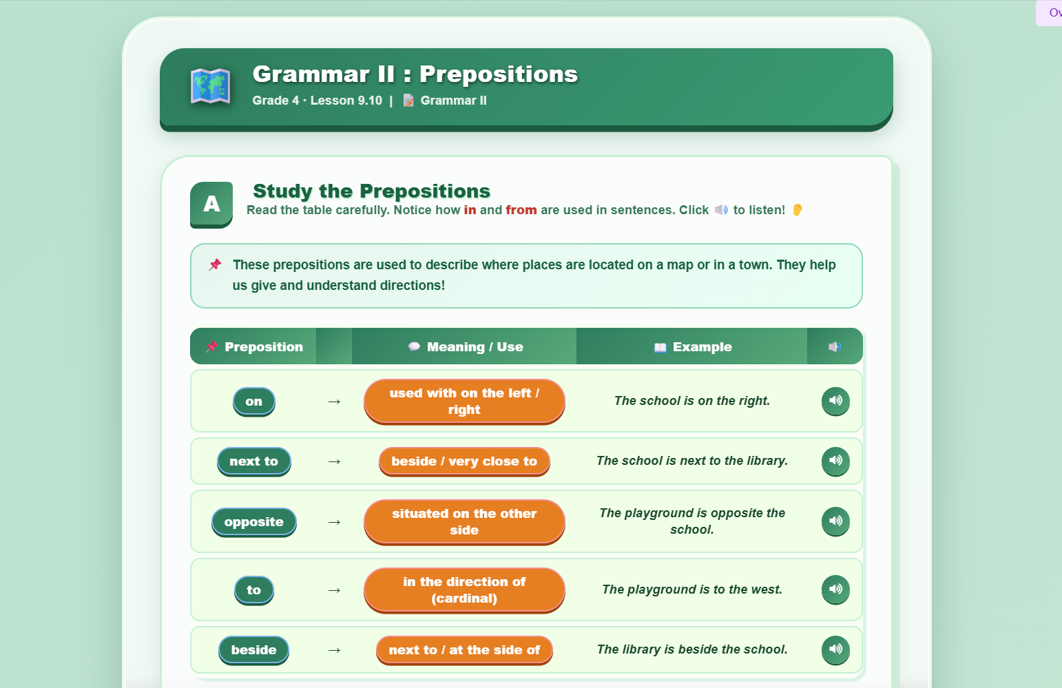 Grammar II: Prepositions
