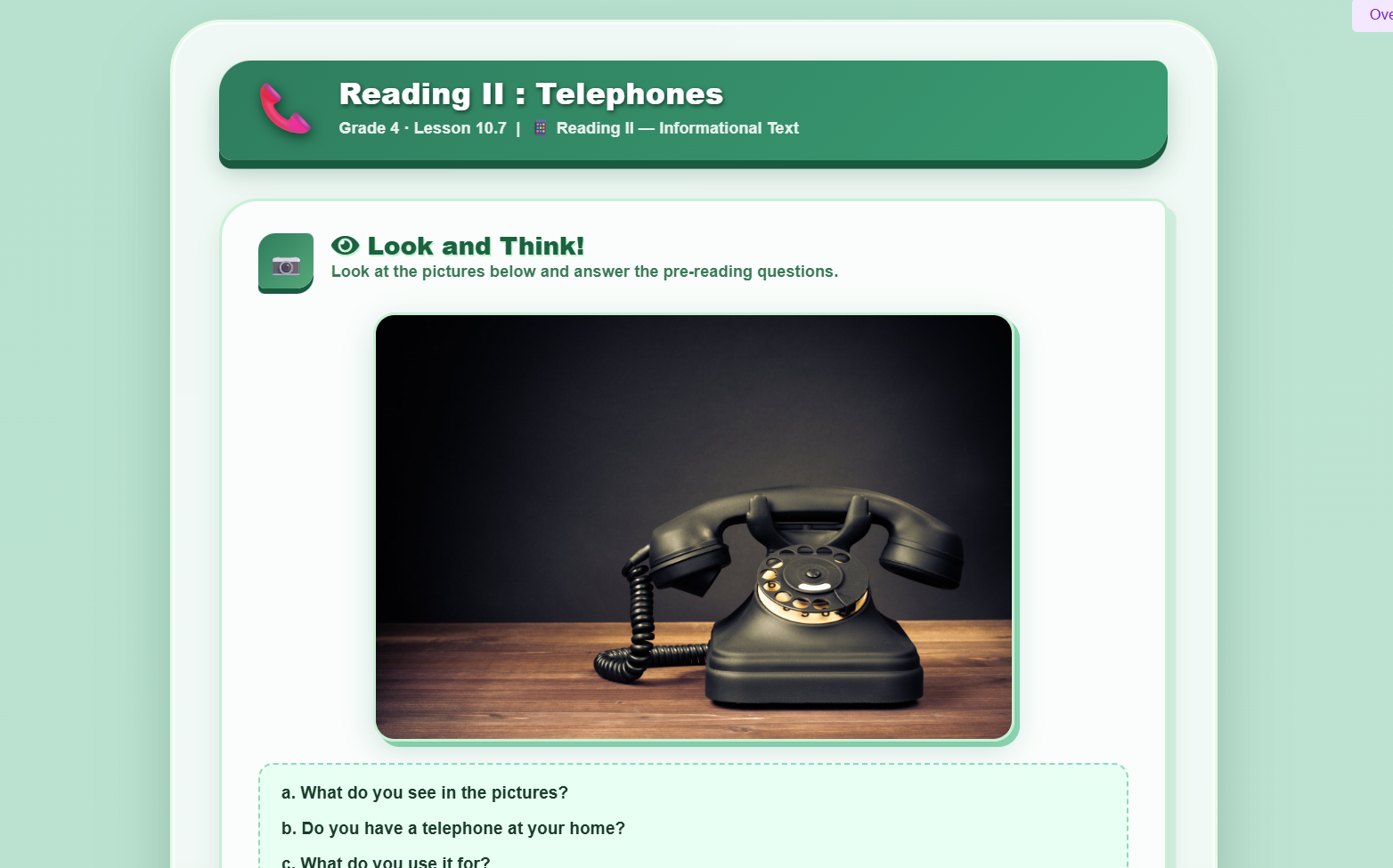 Reading II: Telephones