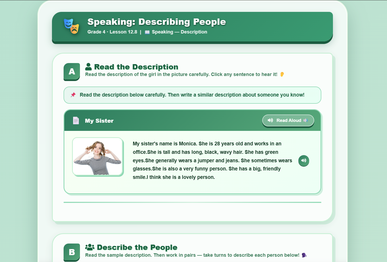 Speaking: Describing People