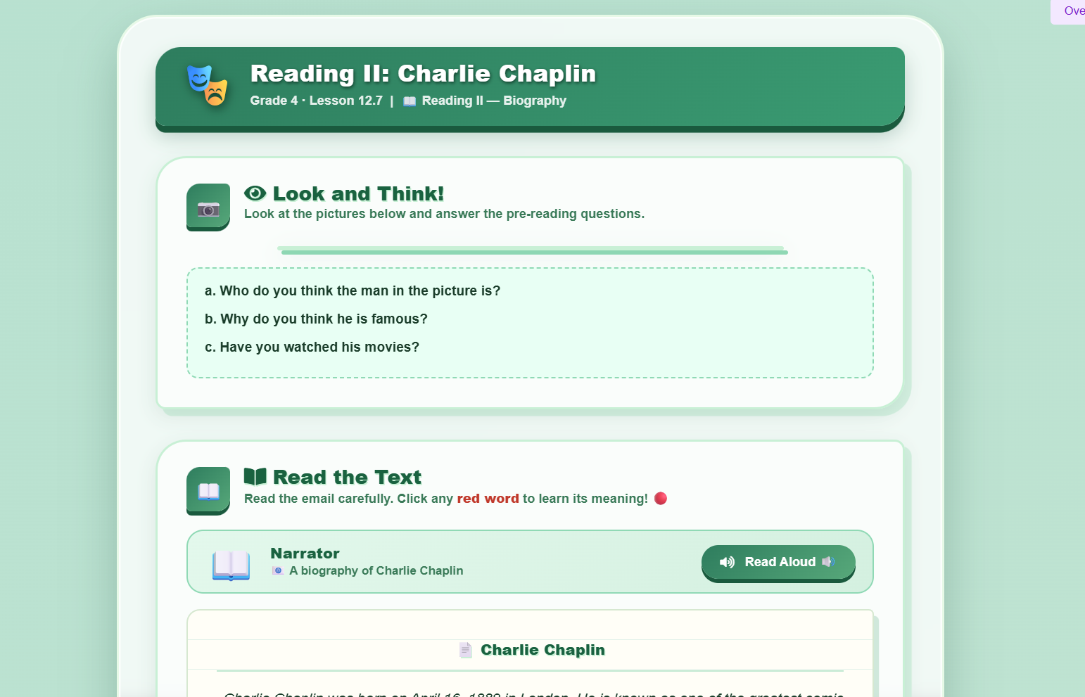 Reading II: Charlie Chaplin