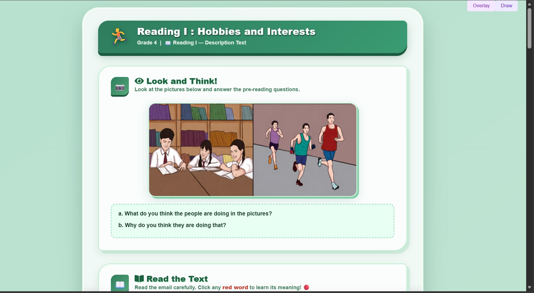 Reading I: Hobbies and Interests