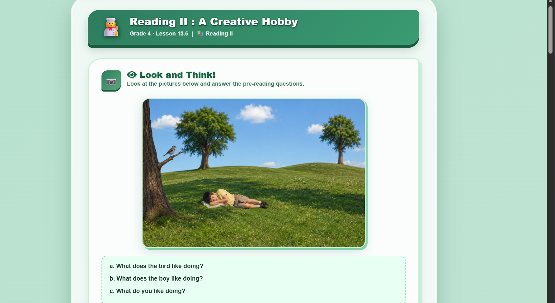 Reading II: A Creative Hobby