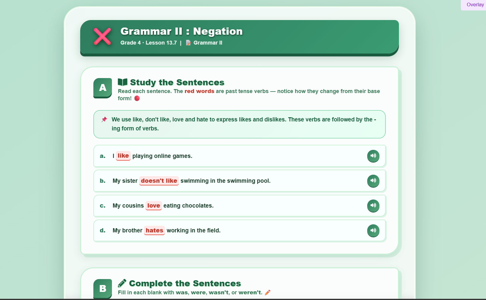 Grammar II : Negation
