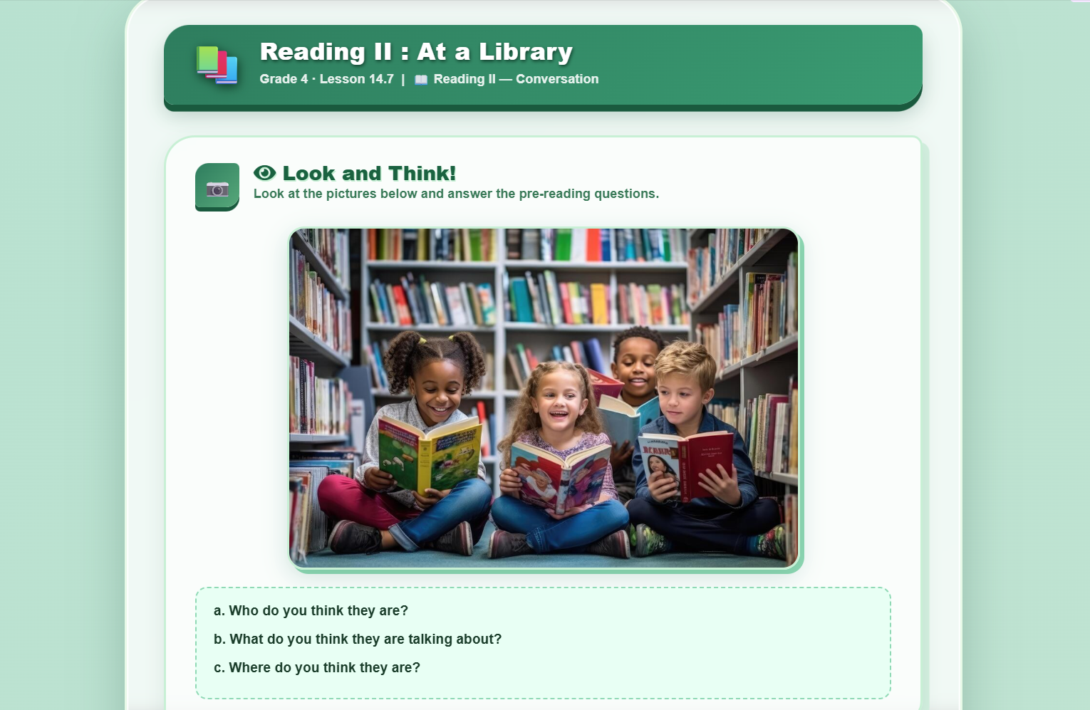 Reading II: At a Library
