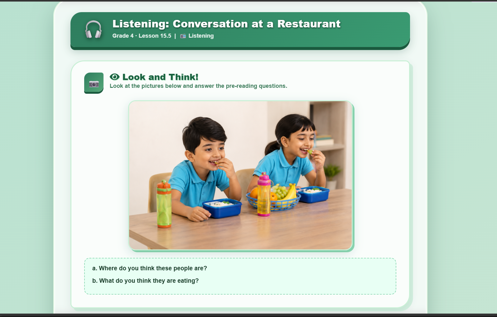 Listening: Conversation at a Restaurant