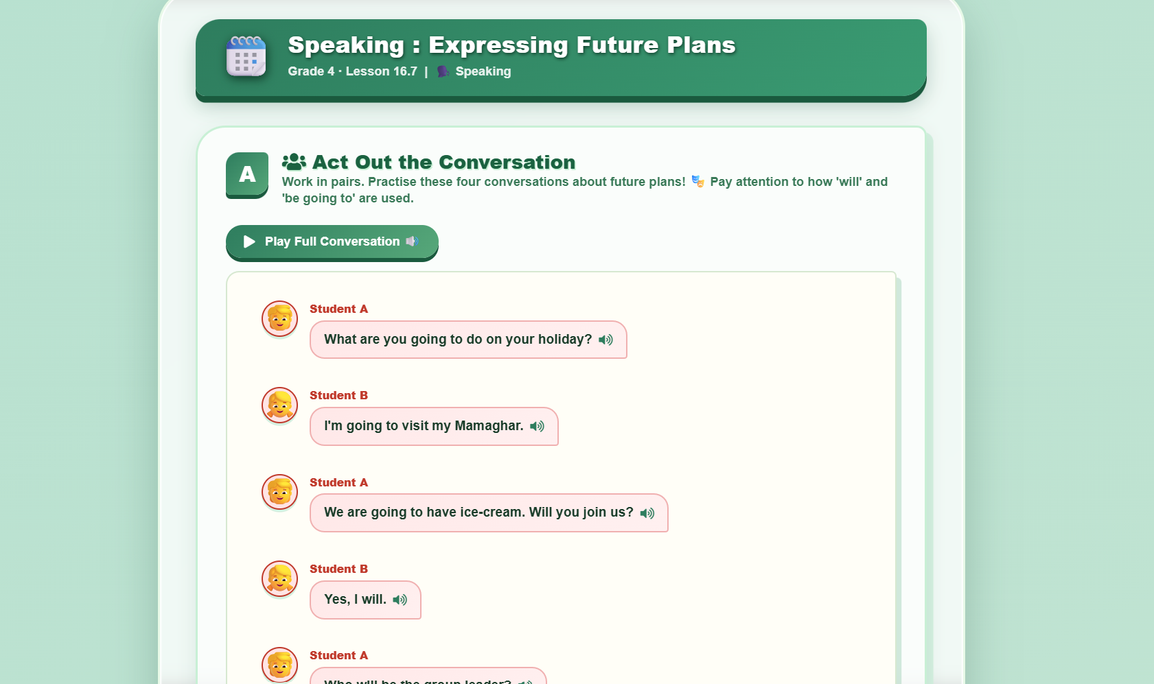 Speaking: Expressing Future Plans