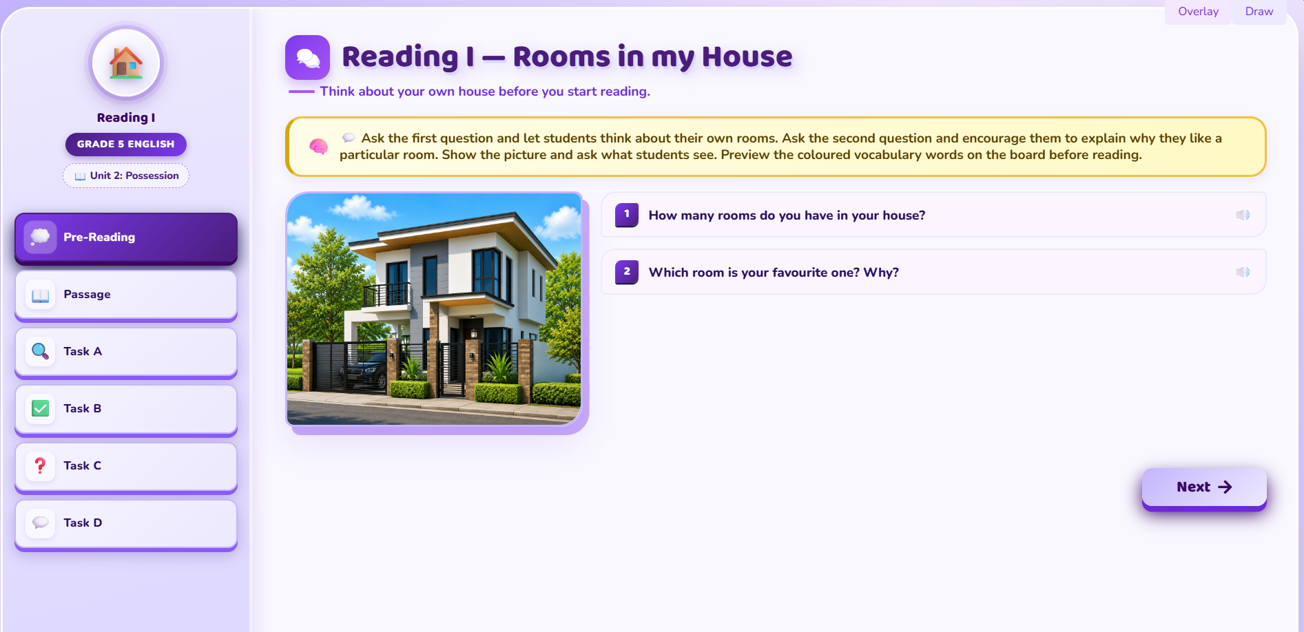 Reading I: Rooms in my House