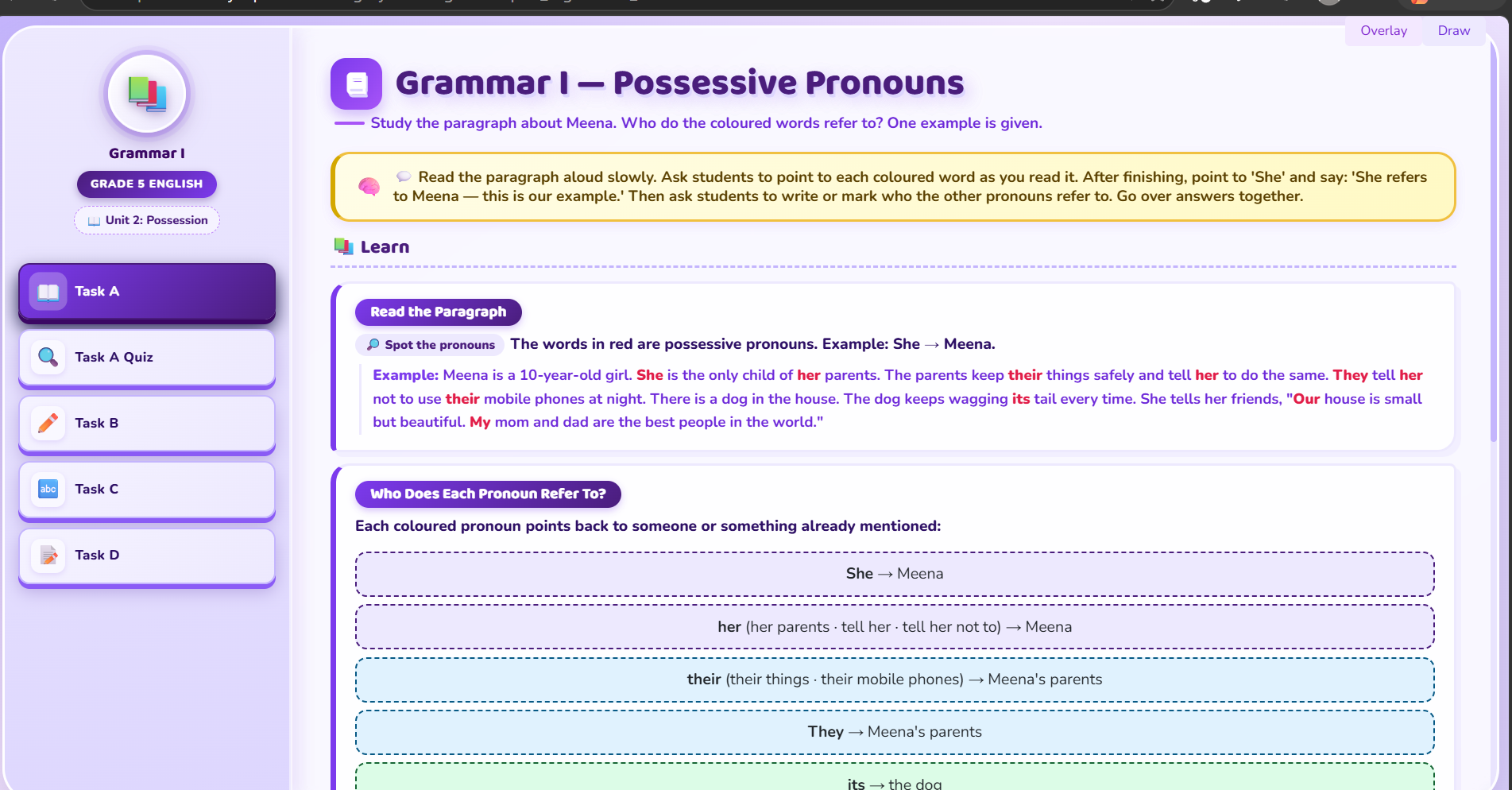 Grammar I : possessive pronouns