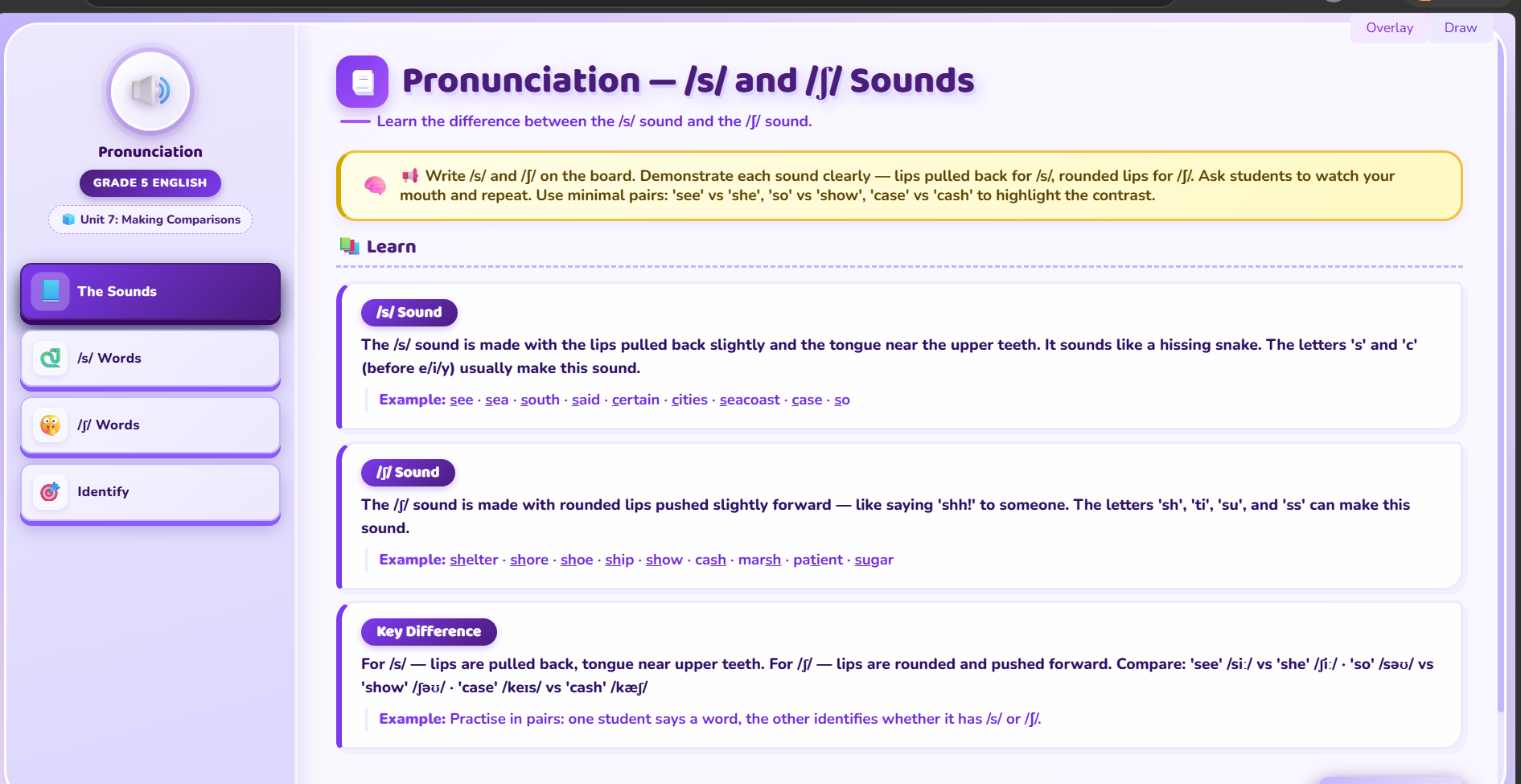 Pronunciation : Practice /s/ and /ʃ/ sound