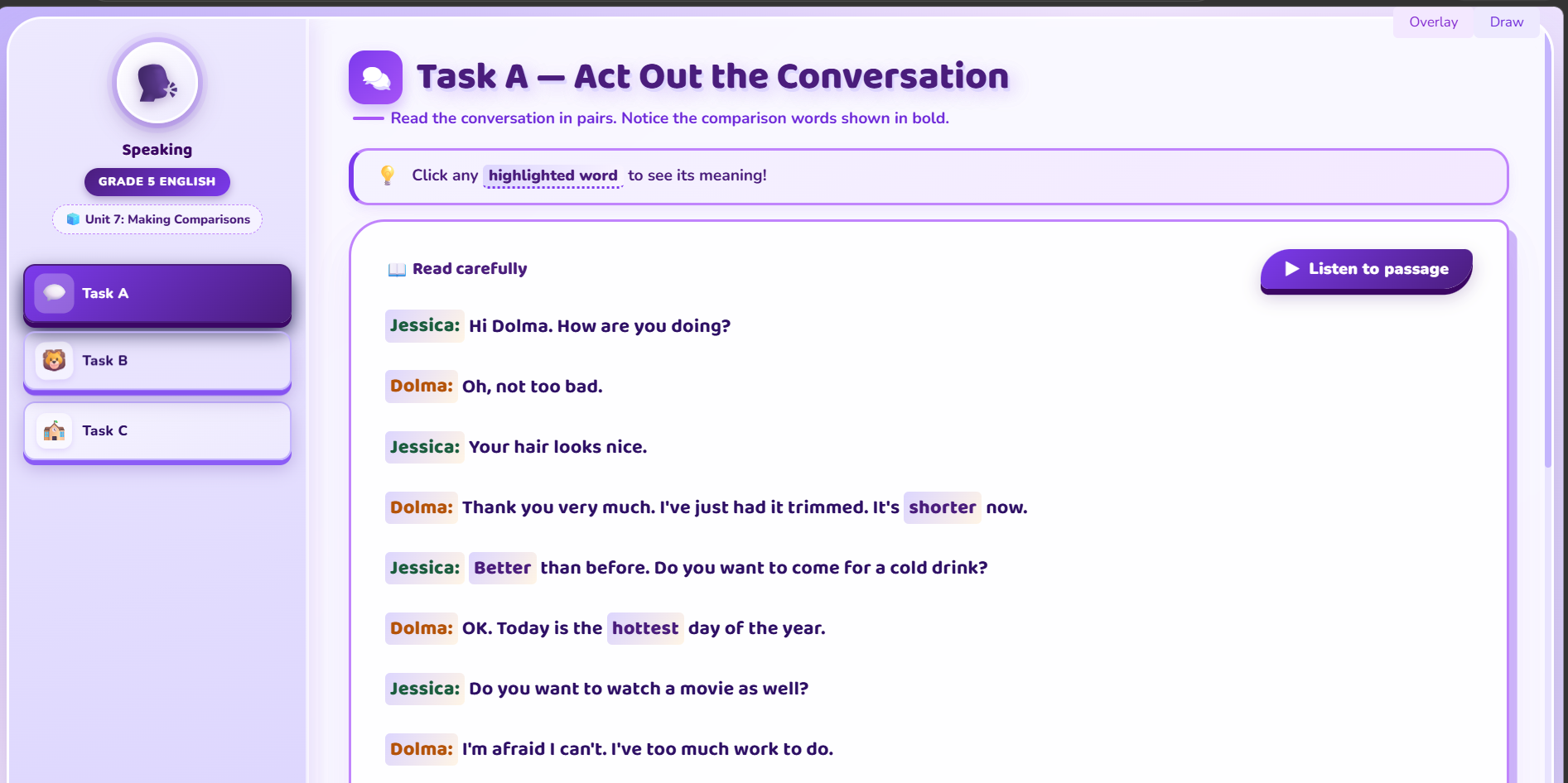 Speaking: Making comparison