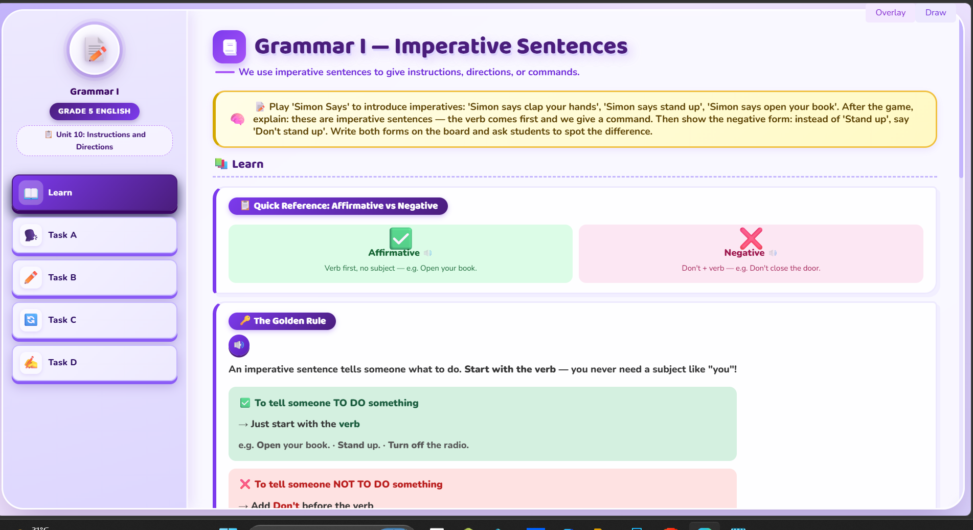 Grammar I : Imperatives