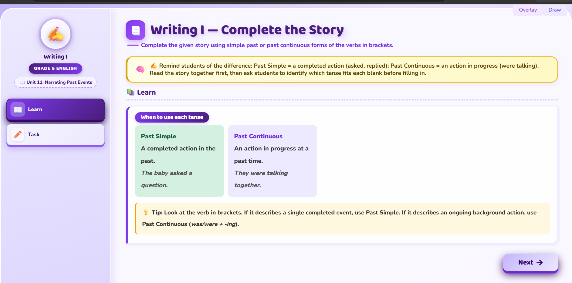 Writing I : Completing a story
