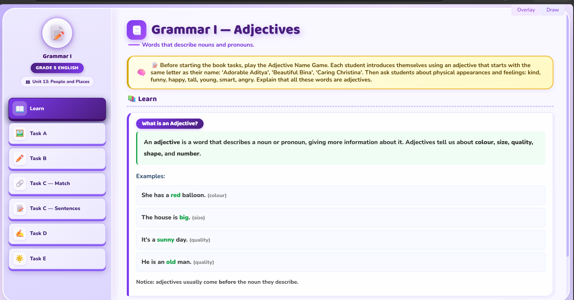 Grammar I : Adjective