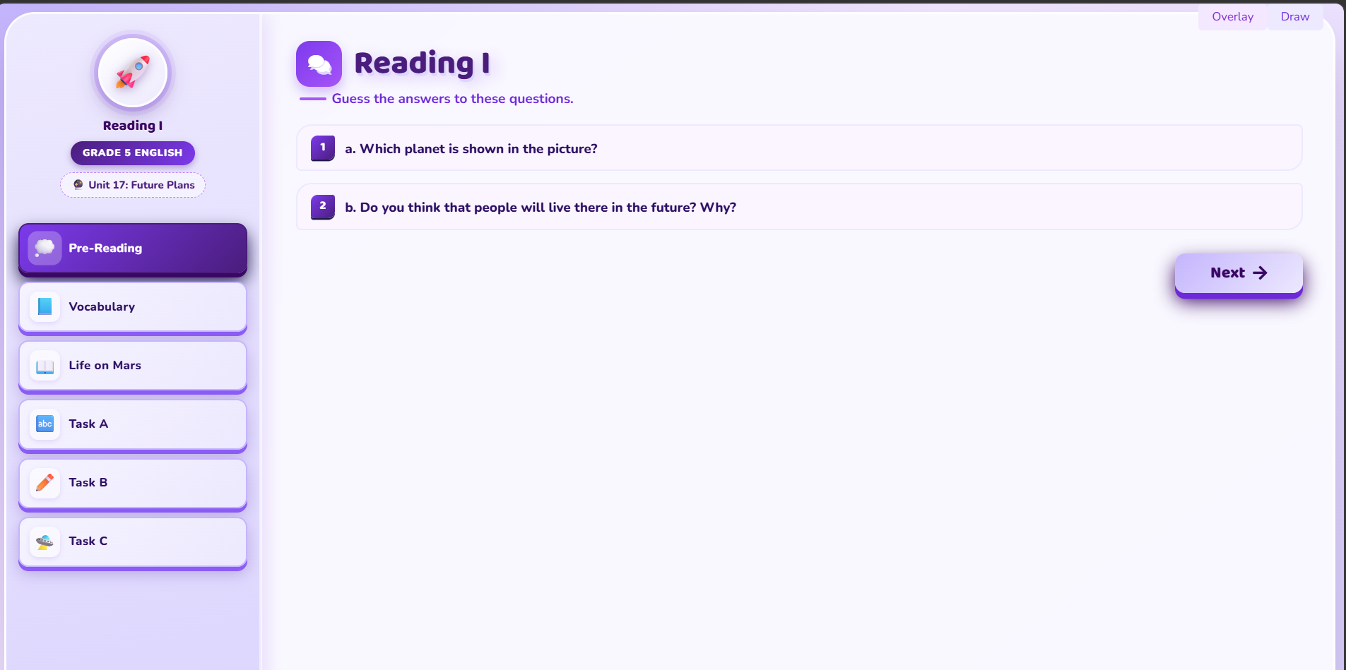 Reading I: Life on Mars