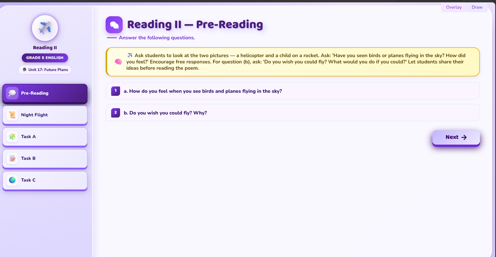 Reading II: Night Flight