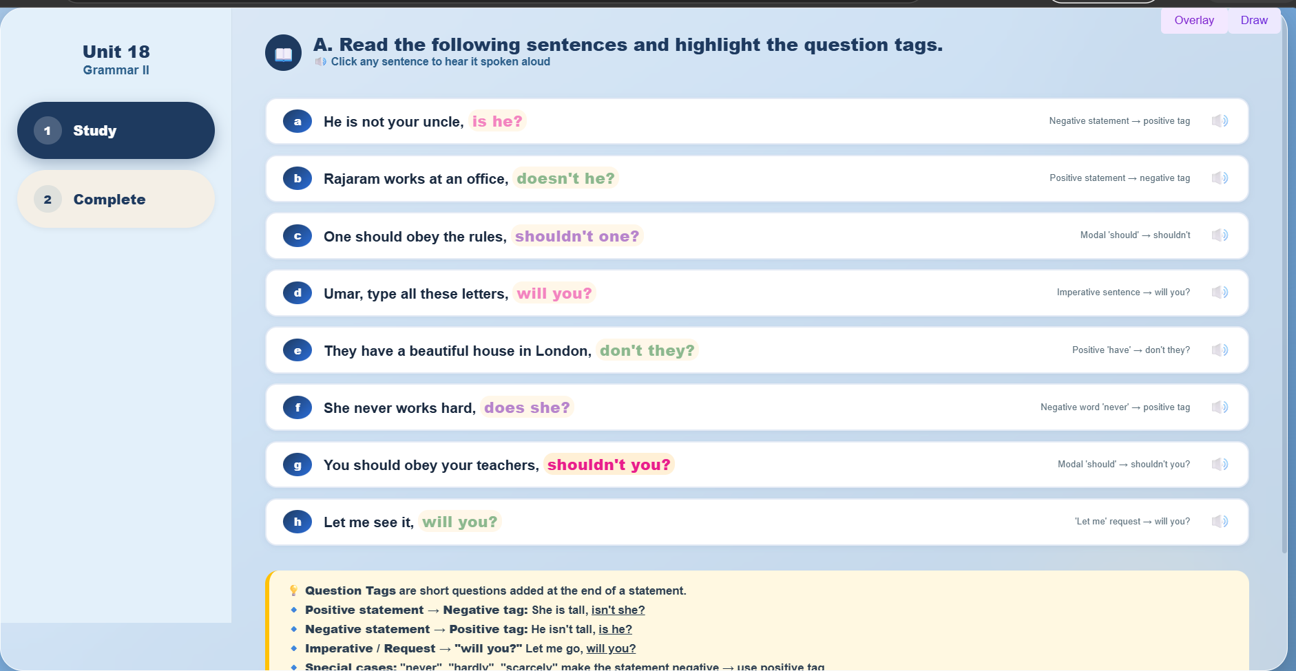 Grammar II: Question Tags