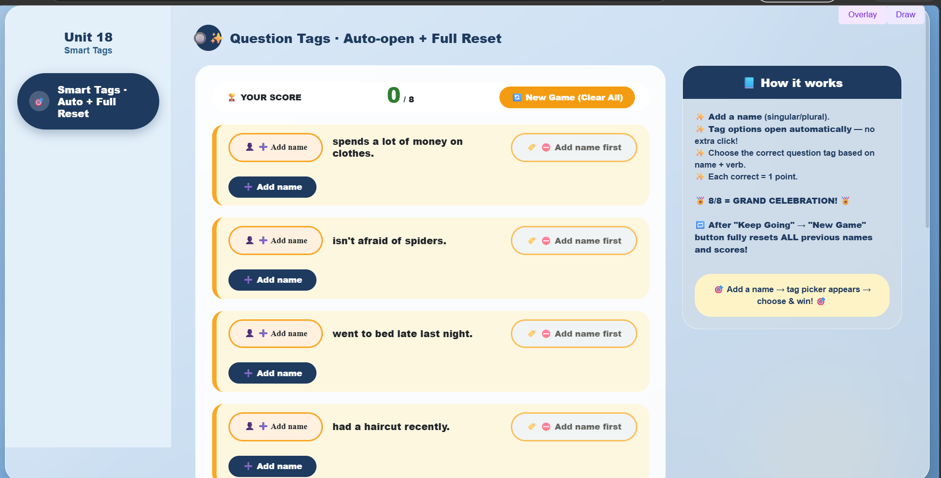 Extra Bit : Seek confirmation using the question tags