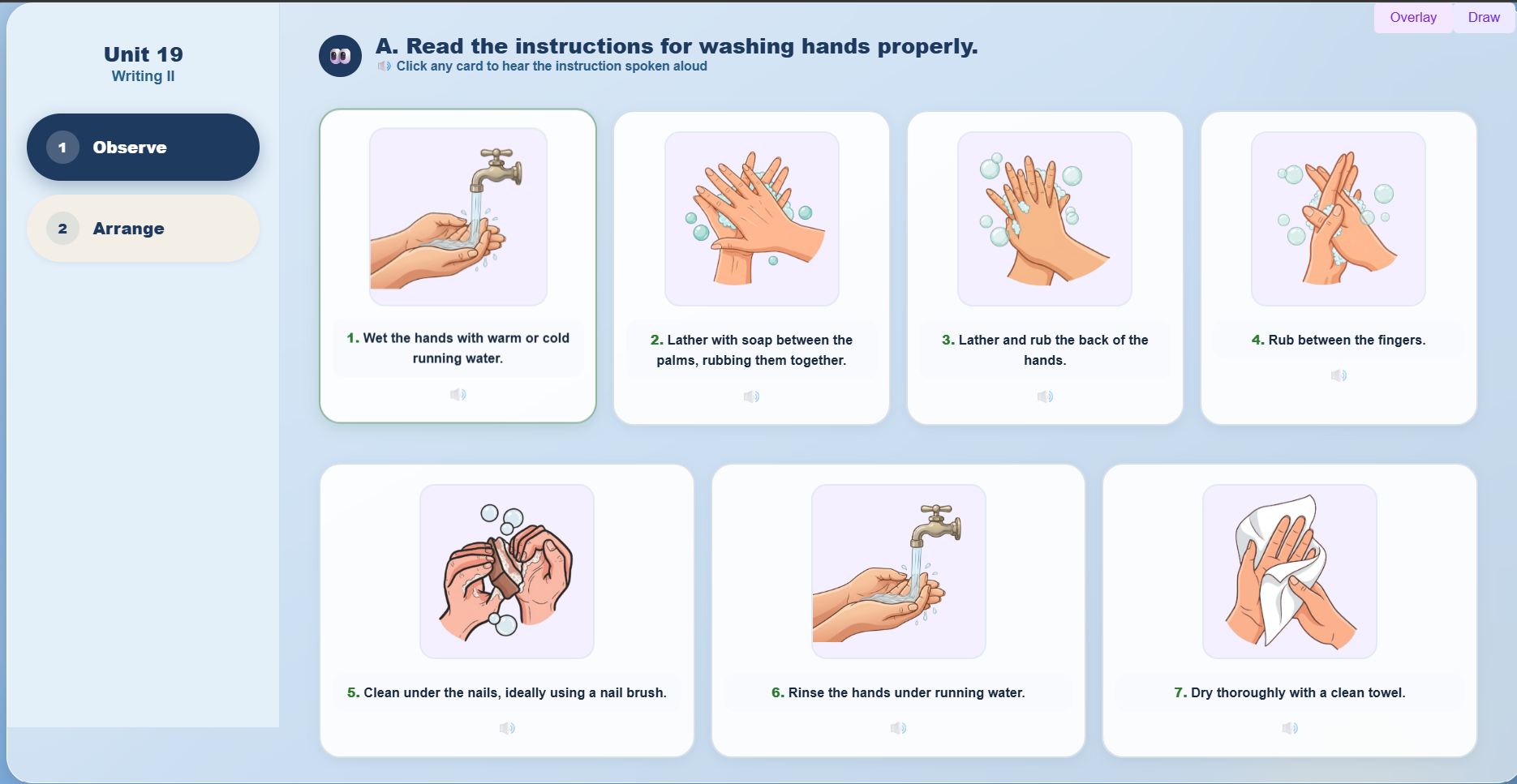 Writing II : Write a set of instructions for brushing your teeth