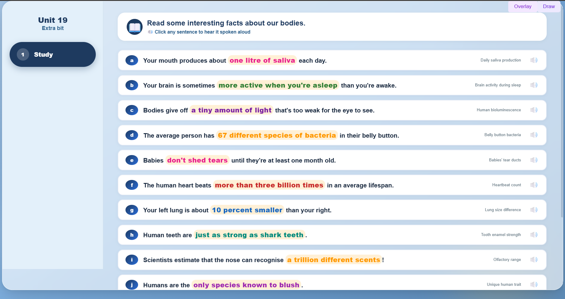 Read interesting facts about human body