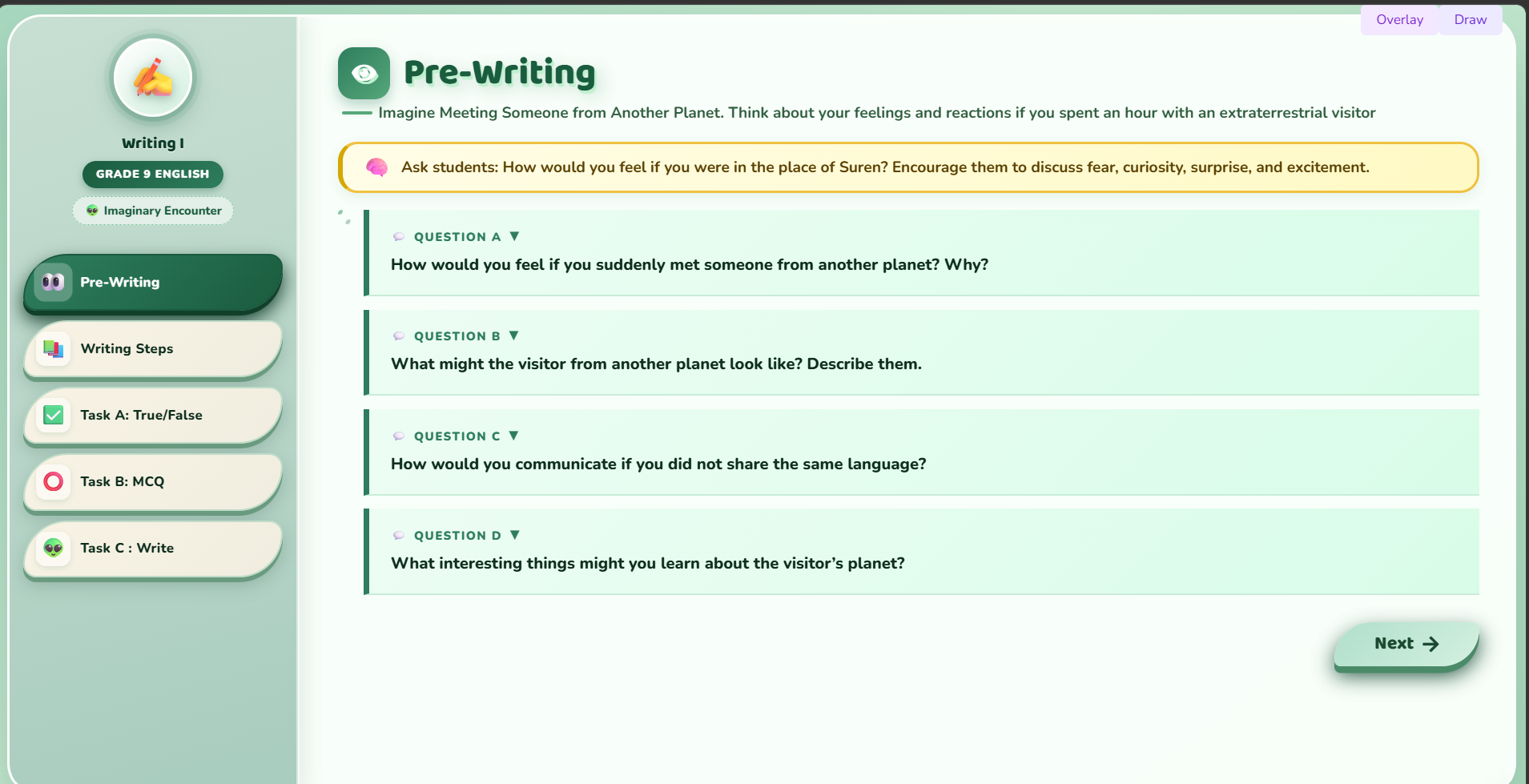 Writing I : Writing an account
