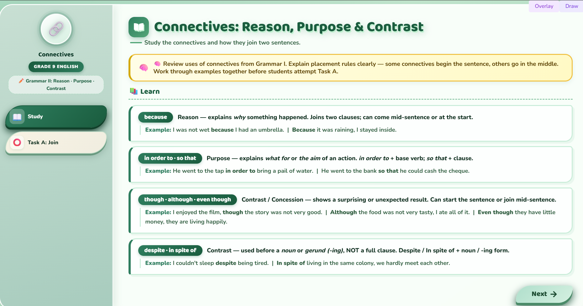 Grammar II : Connectives