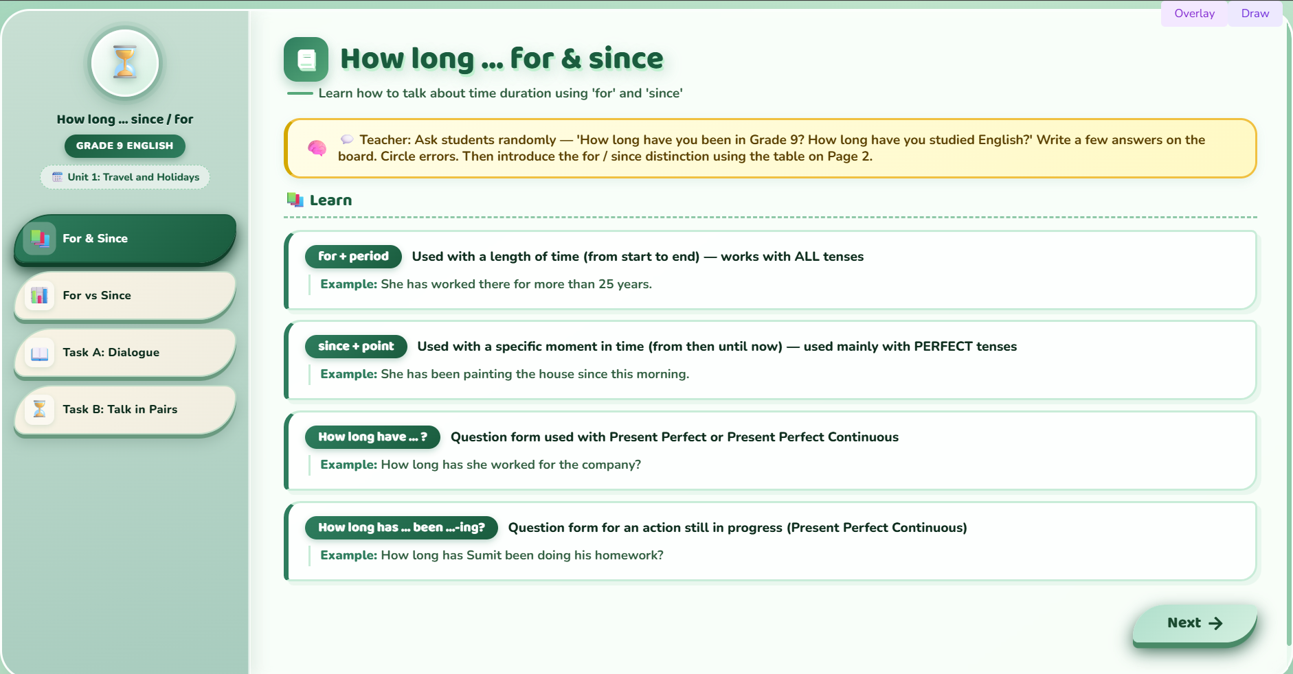 Speaking : How long…since/for
