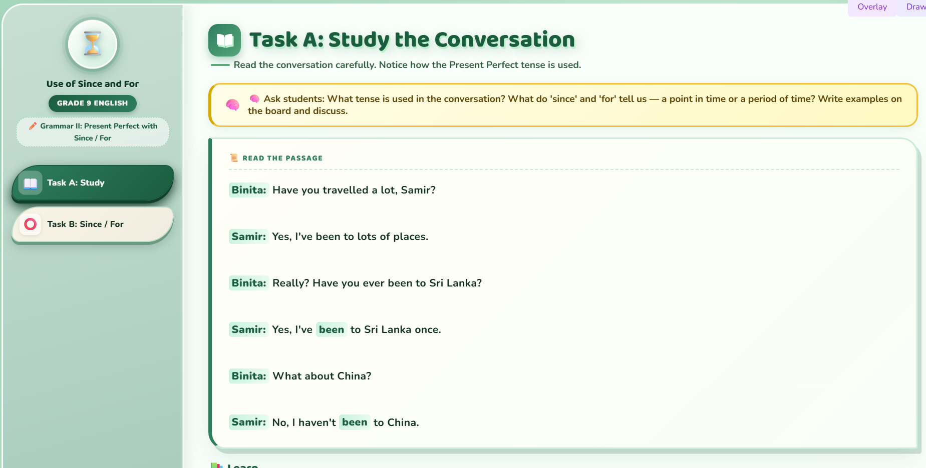 Grammar II : Use of since and for