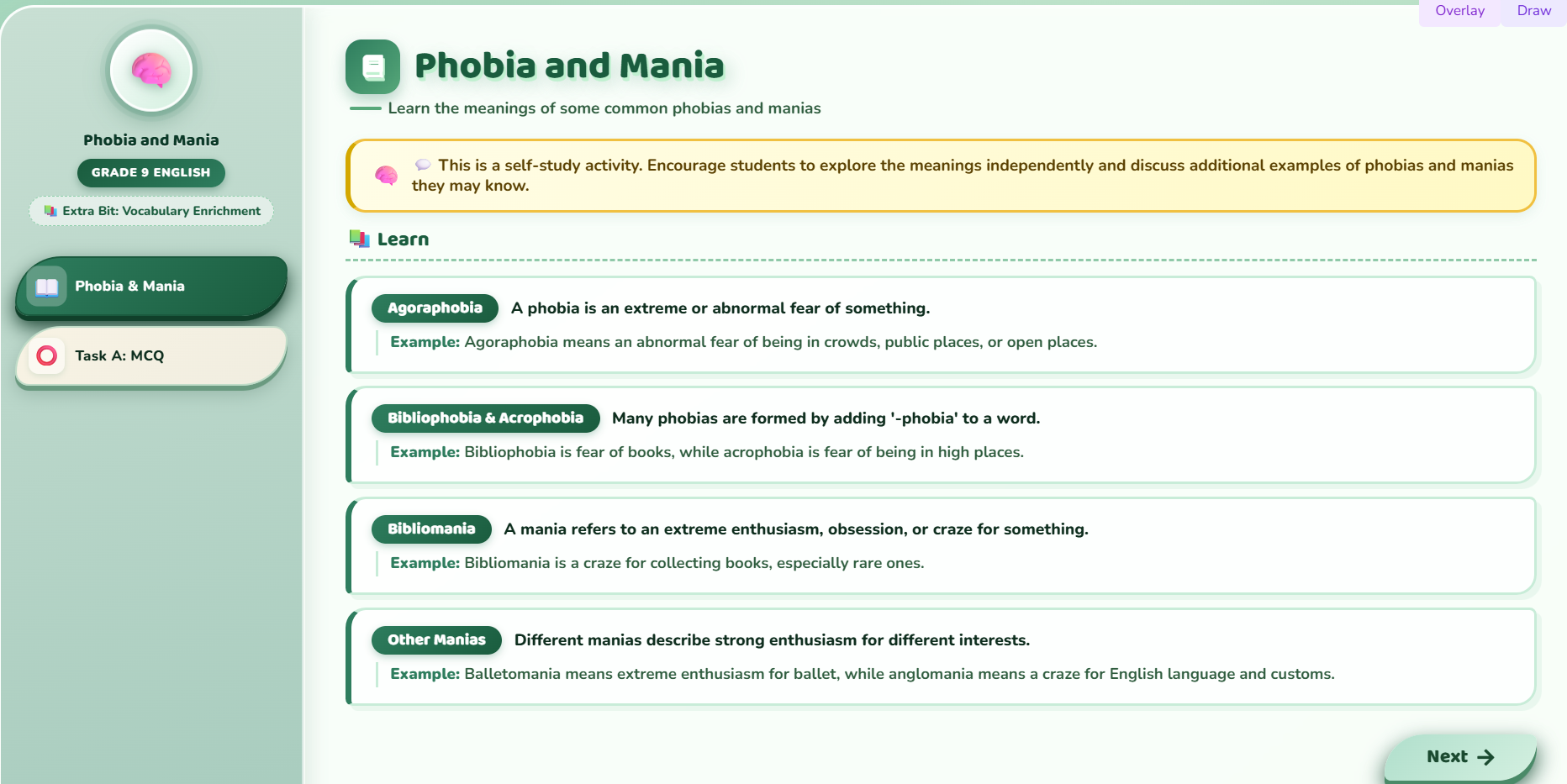 Extra bit : phobia and mania