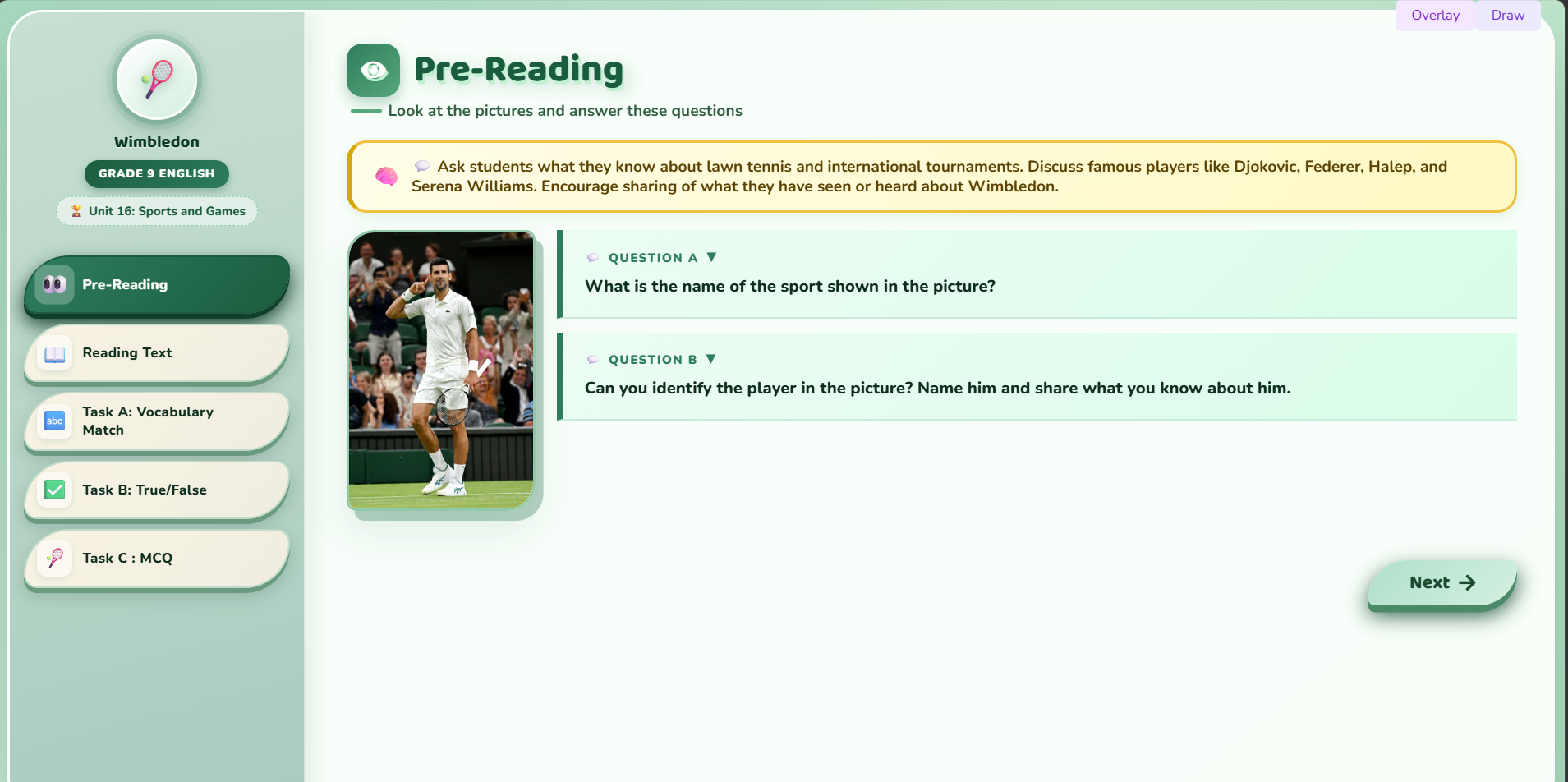Reading I : Wimbledon