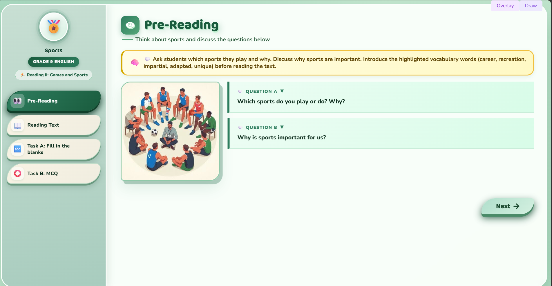 Reading II : Sports