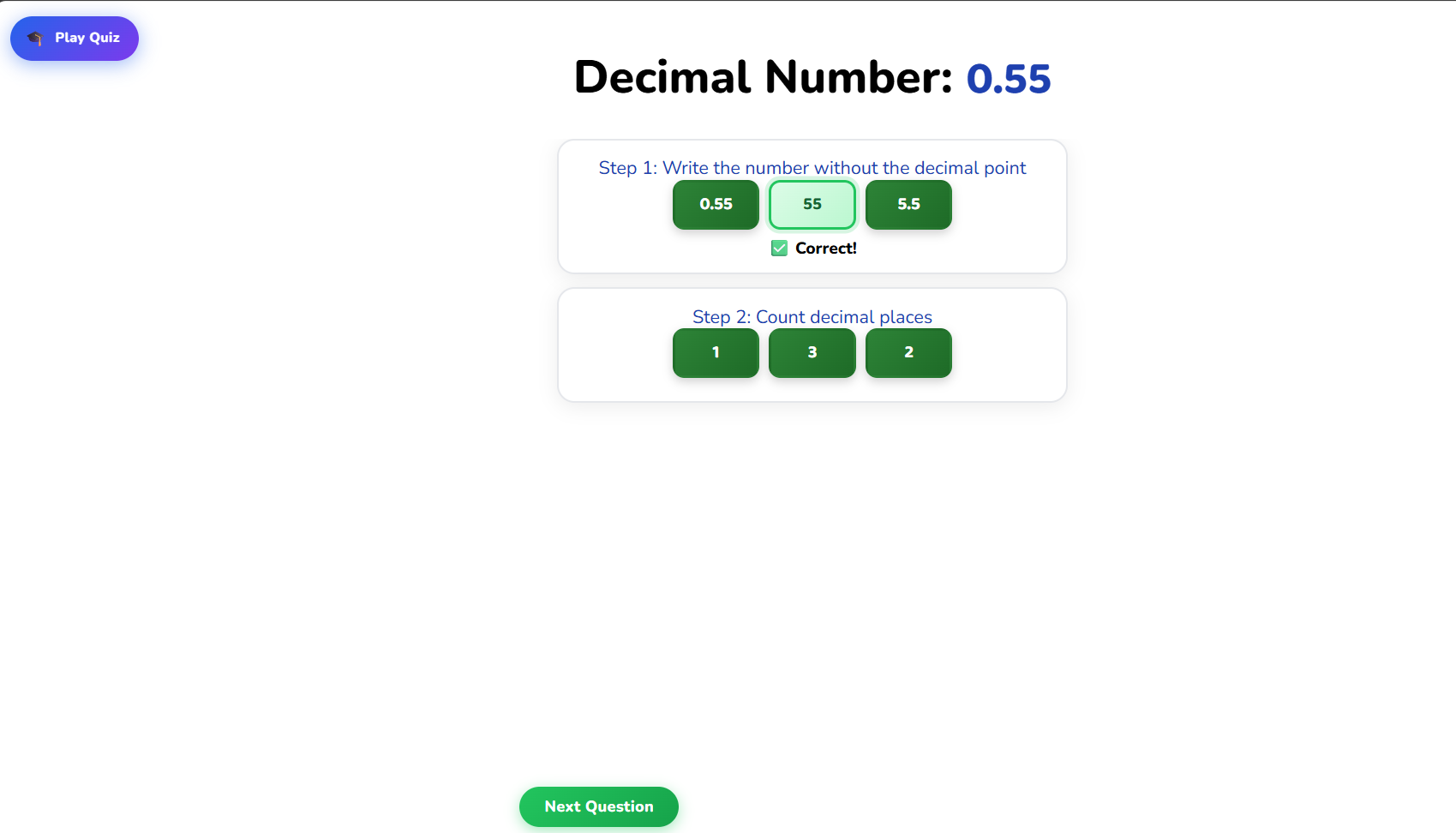 Conversion of Decimal to fraction