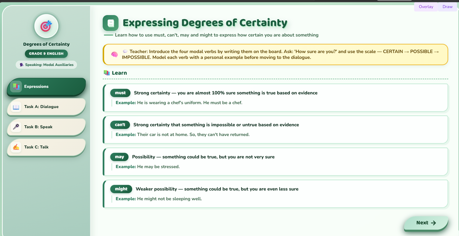 Extra bit : Linking verbs