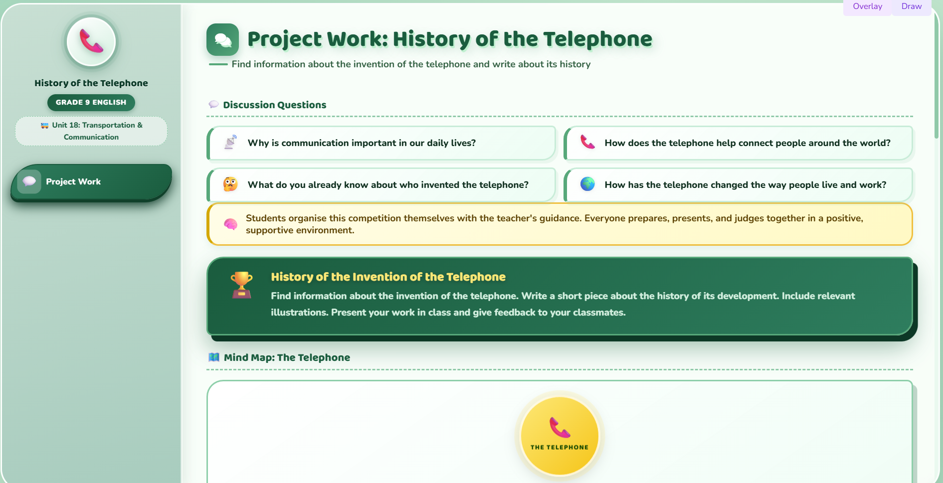 Project work : history of invention of the telephone