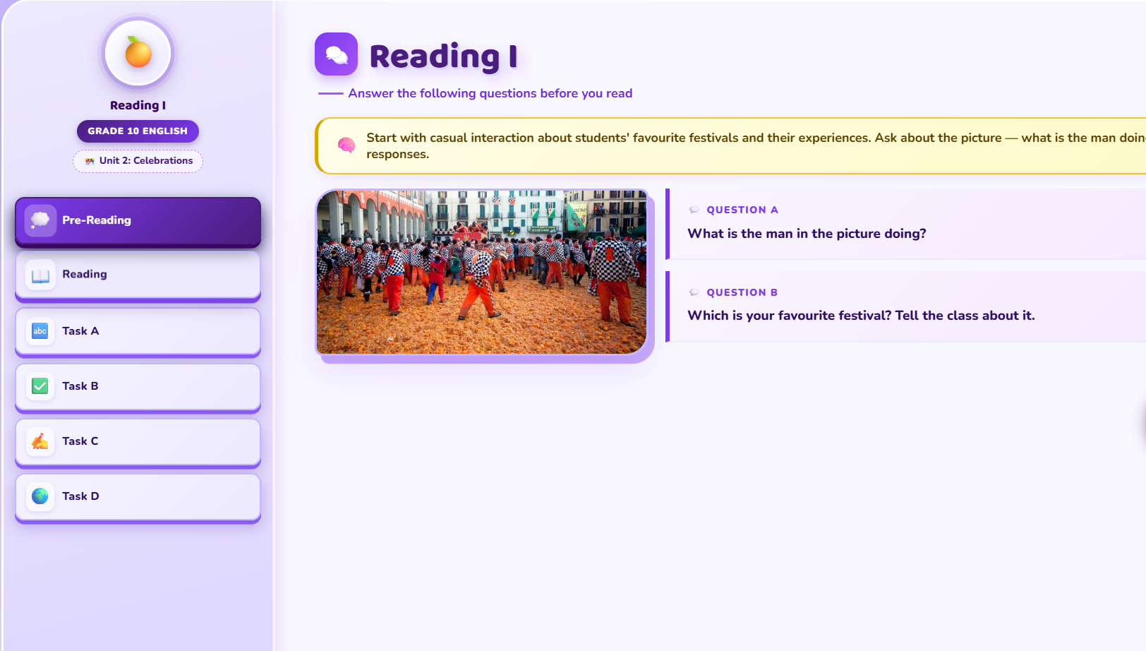 Reading I : Battle of the Oranges