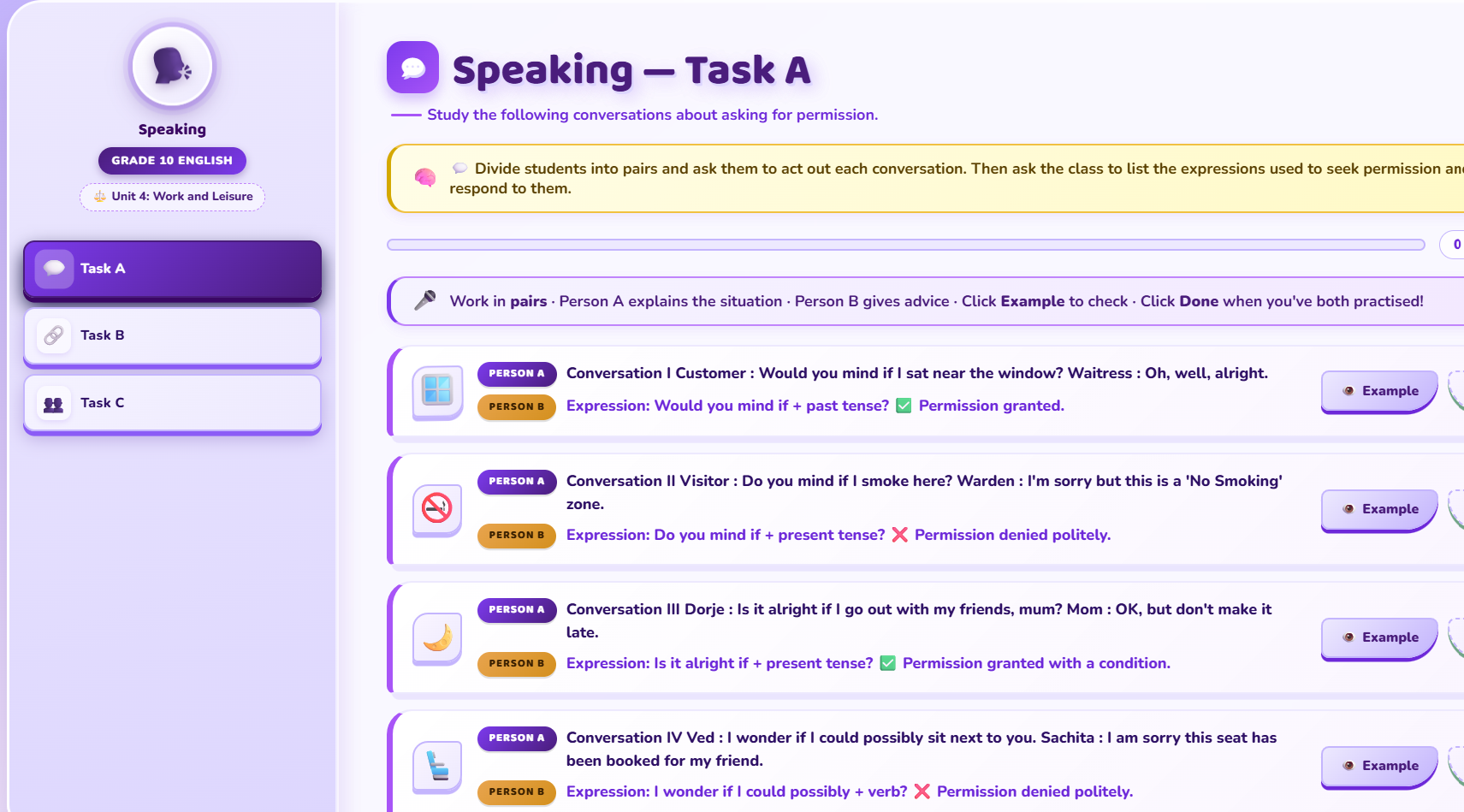 Speaking: Asking for permission