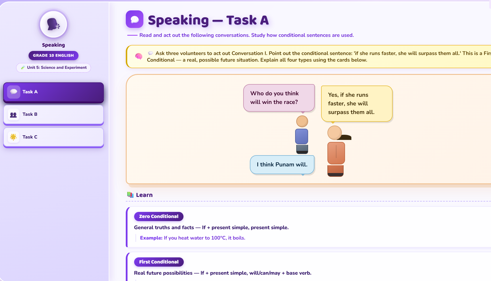 Speaking : Conditional sentences